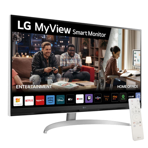 Smart Monitor LG 32SQ700S-W 31.5'/ 4K/ Smart TV/ Multimedia/ Regulable en altura/ Plata y Blanco