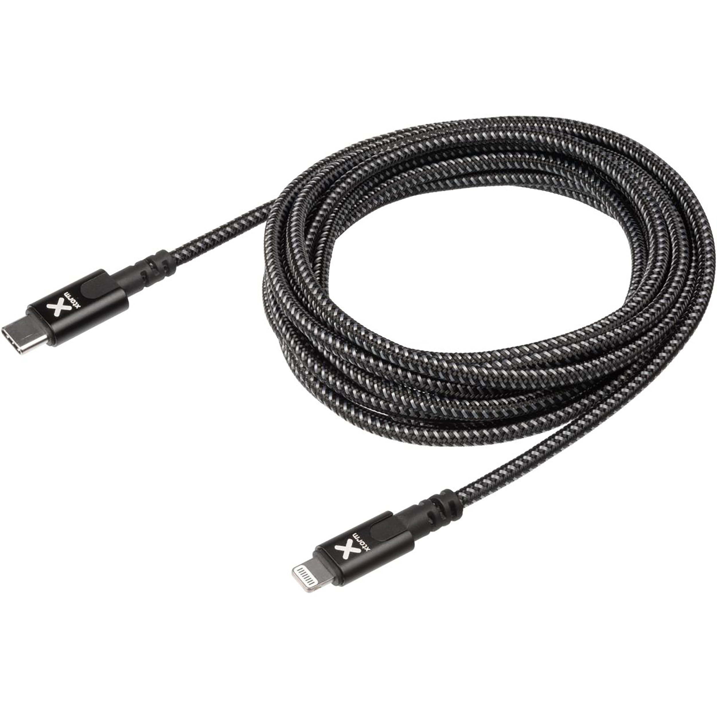 Cable USB Tipo-C Lightning Xtorm CX2041/ USB Tipo-C Macho - Lightning Macho/ Hasta 60W/ 480Mbps/ 3m/ Negro