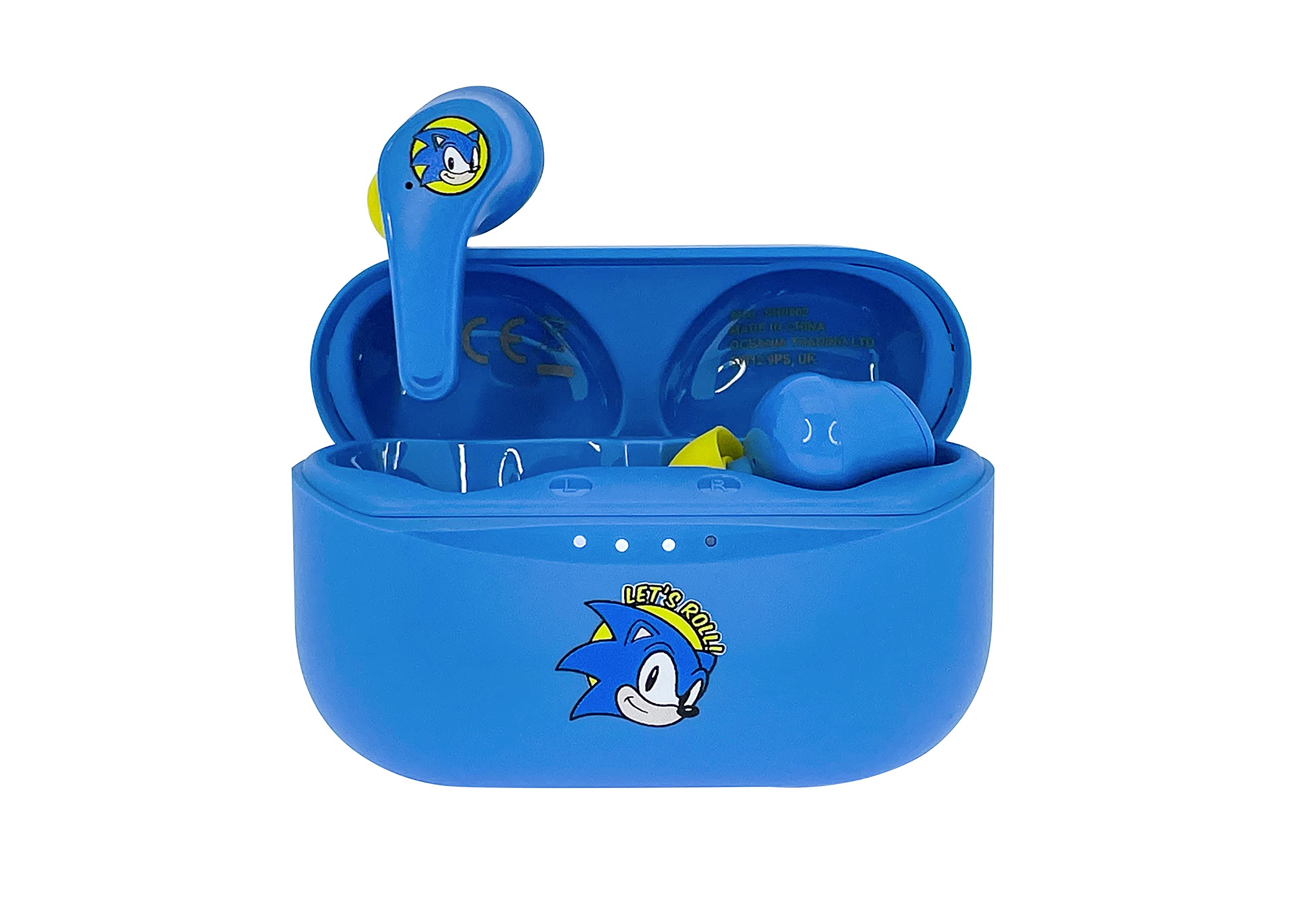 OTL Technologies - Auriculares inalámbricos Bluetooth V5.0 para niños Sonic The Hedgehog con Caja de Carga, Azul