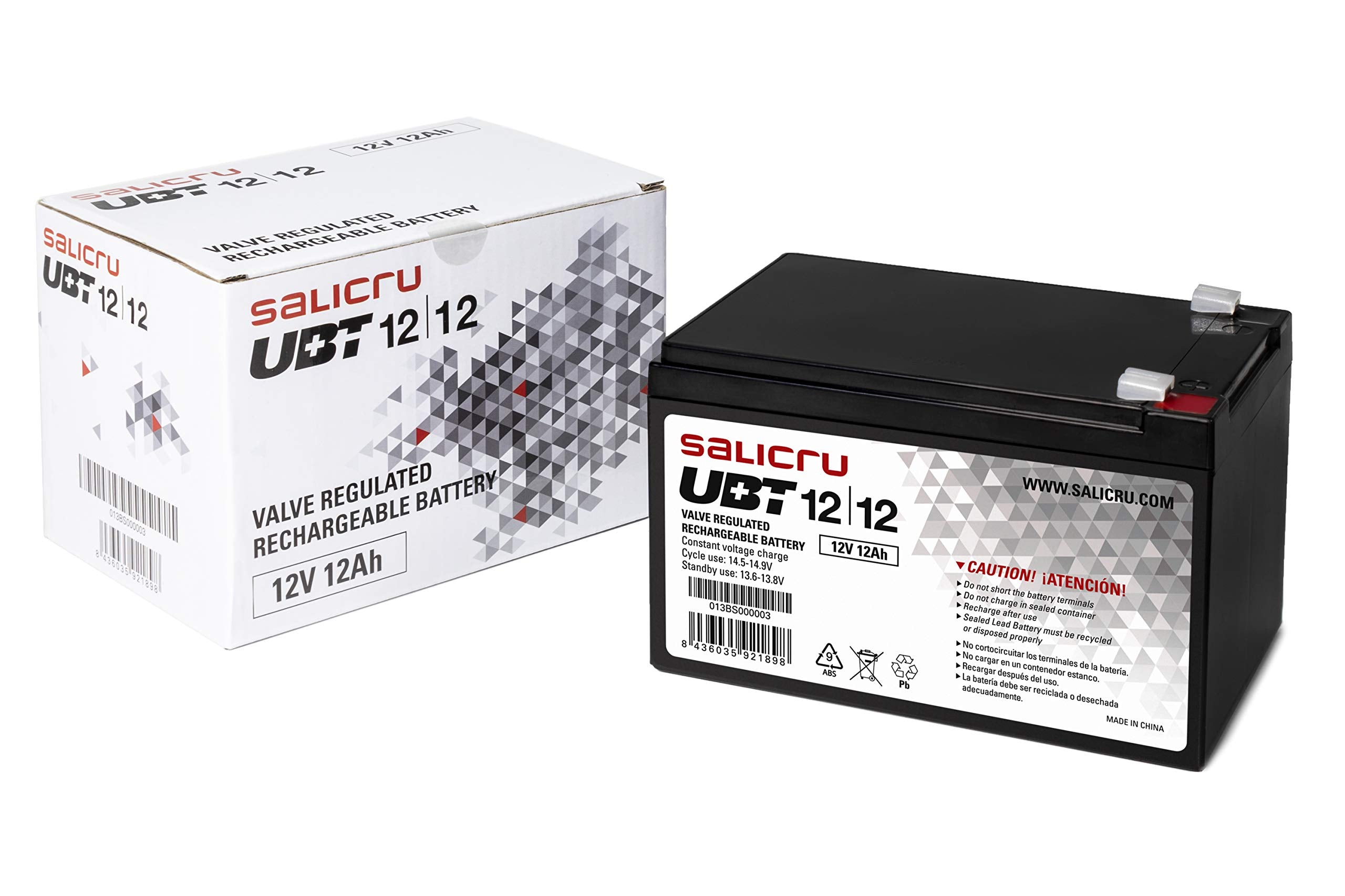 Batería Salicru UBT 12/12 compatible con SAI Salicru según especificaciones