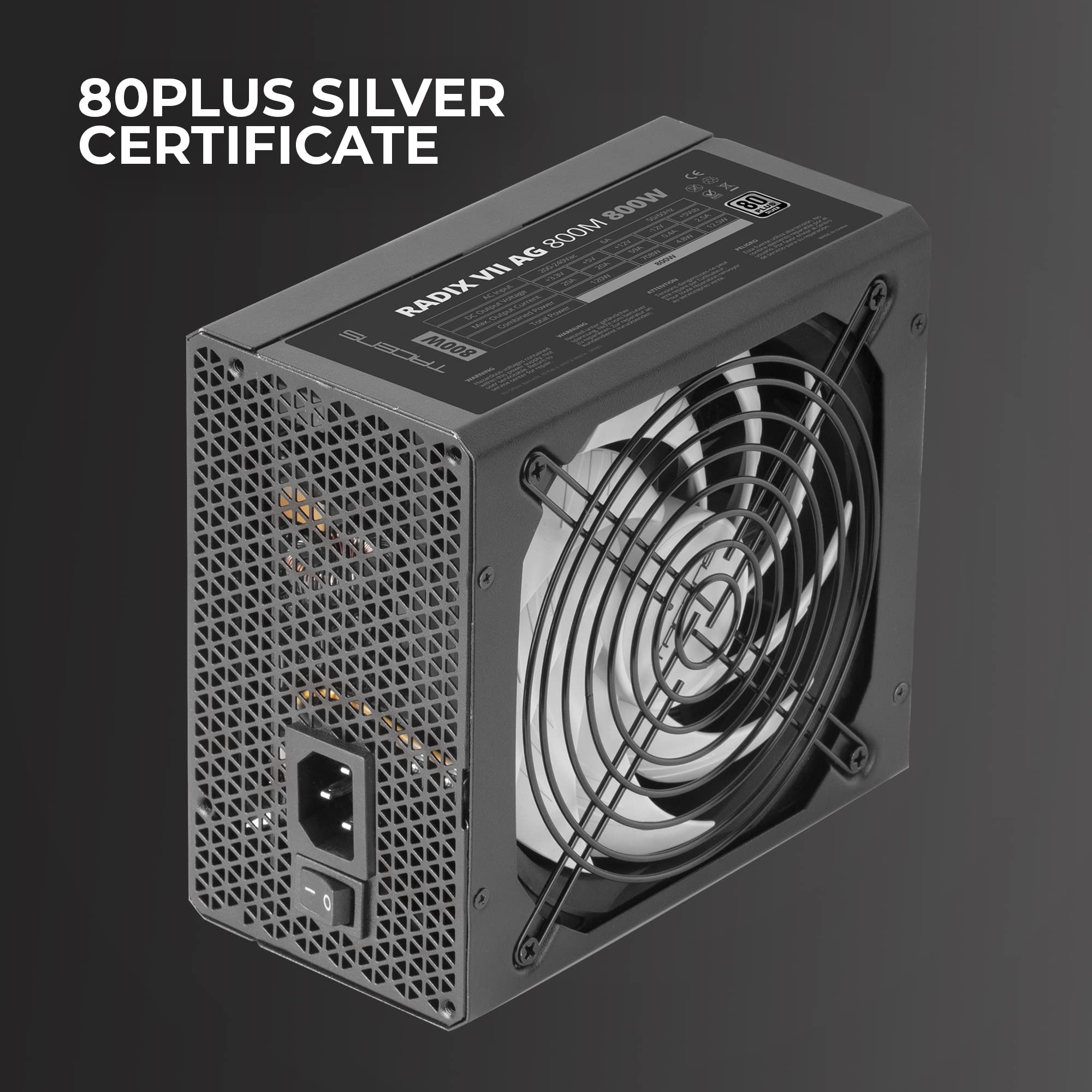 Fuente de Alimentación Tacens Radix VII AG 800M/ 800W/ Ventilador 14cm/ 80 Plus Silver