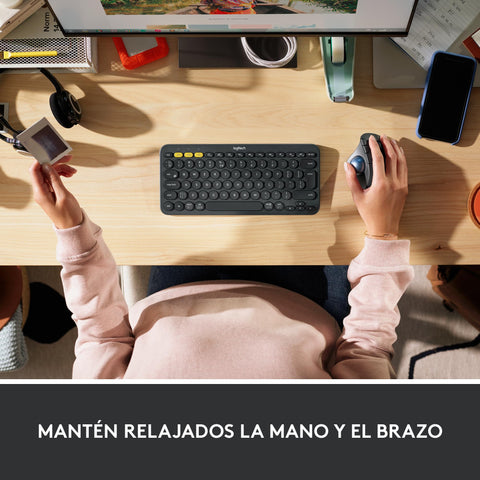 Ratón Trackball Inalámbrico por Bluetooth Logitech ERGO M575/ Hasta 2000 DPI/ Grafito