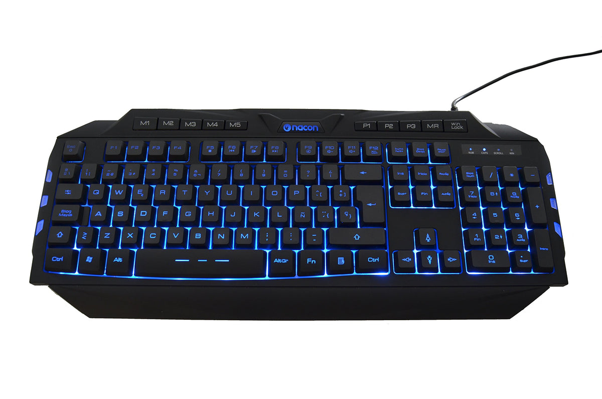 Nacon - Teclado Gaming, Membrana Con Teclas Retroiluminadas, 5 Teclas Macro Con Hardware, Función Winlock, 3 Perfiles De Juego (PC)