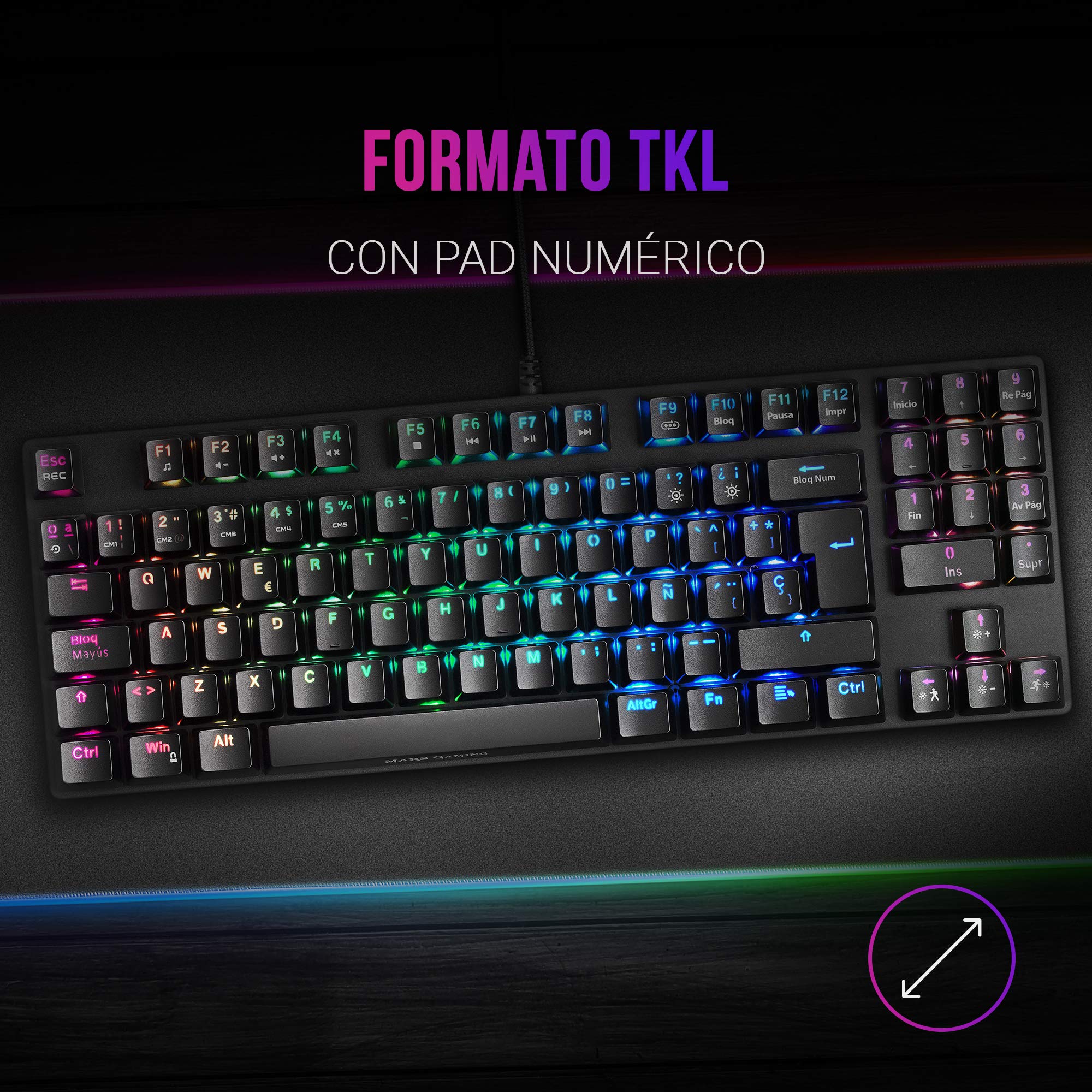 Teclado Gaming Mecánico Mars Gaming MKREVOPRORES/ Switch Rojo