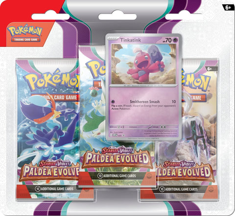 Pokémon JCC - Escarlata y Violeta - Pack Blister de 3 Boosters Evolutions en Paldea Forgerette y Vrombi (1 Blister al