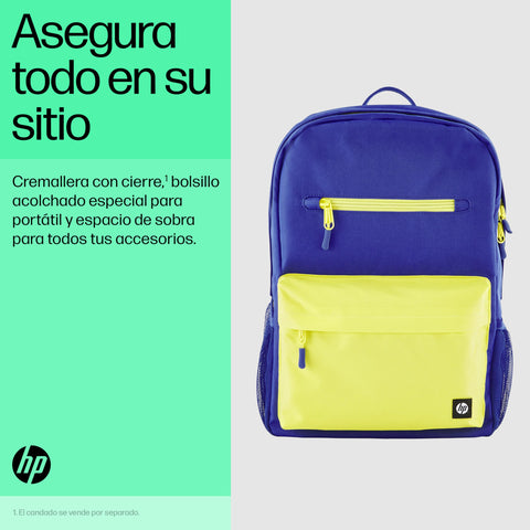 Mochila HP Campus 7J596AA para Portátiles hasta 15.6'/ Azul y Lima