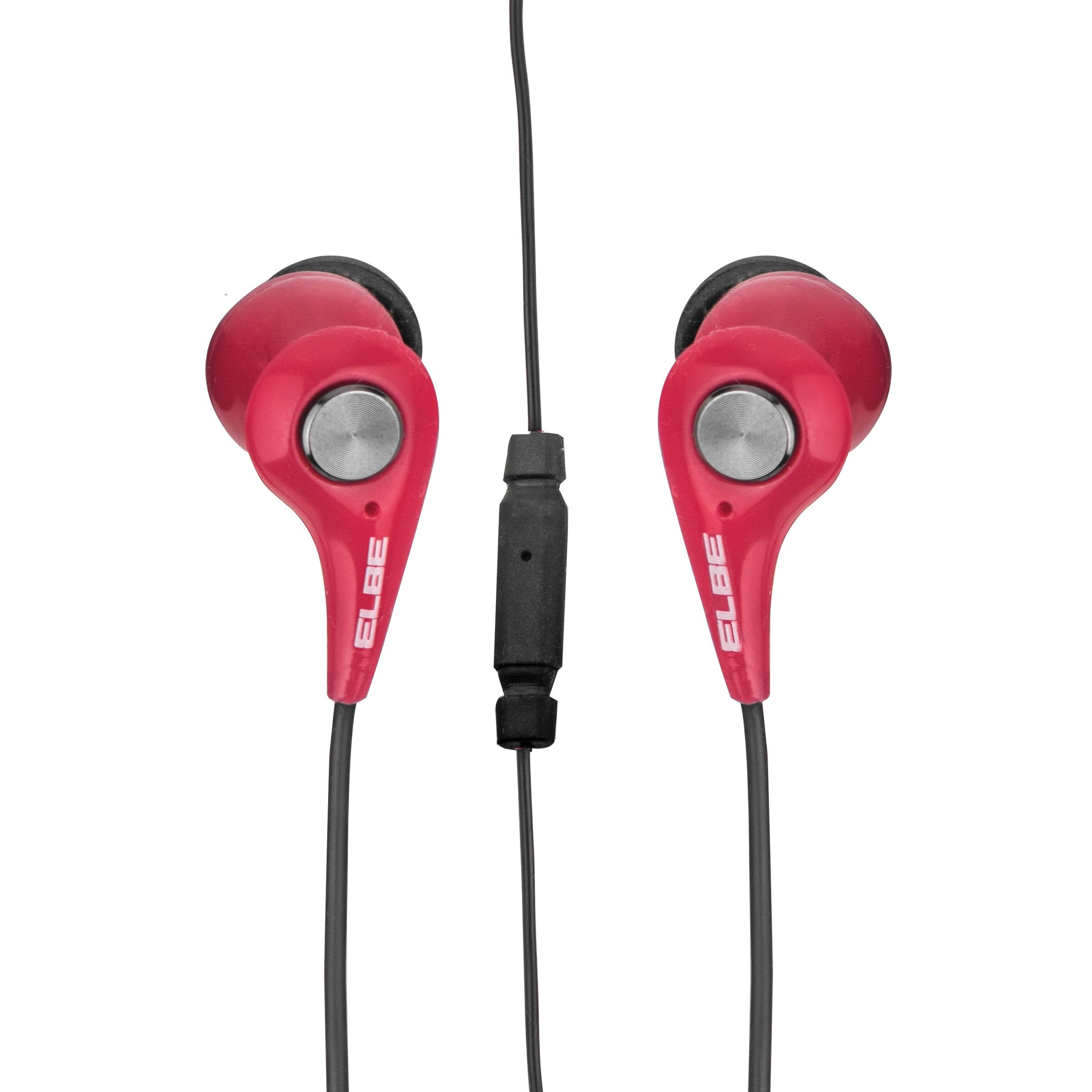 Auriculares Deportivos Elbe AU-107-MIC/ con Micrófono/ Jack 3.5/ Rojo y Negro