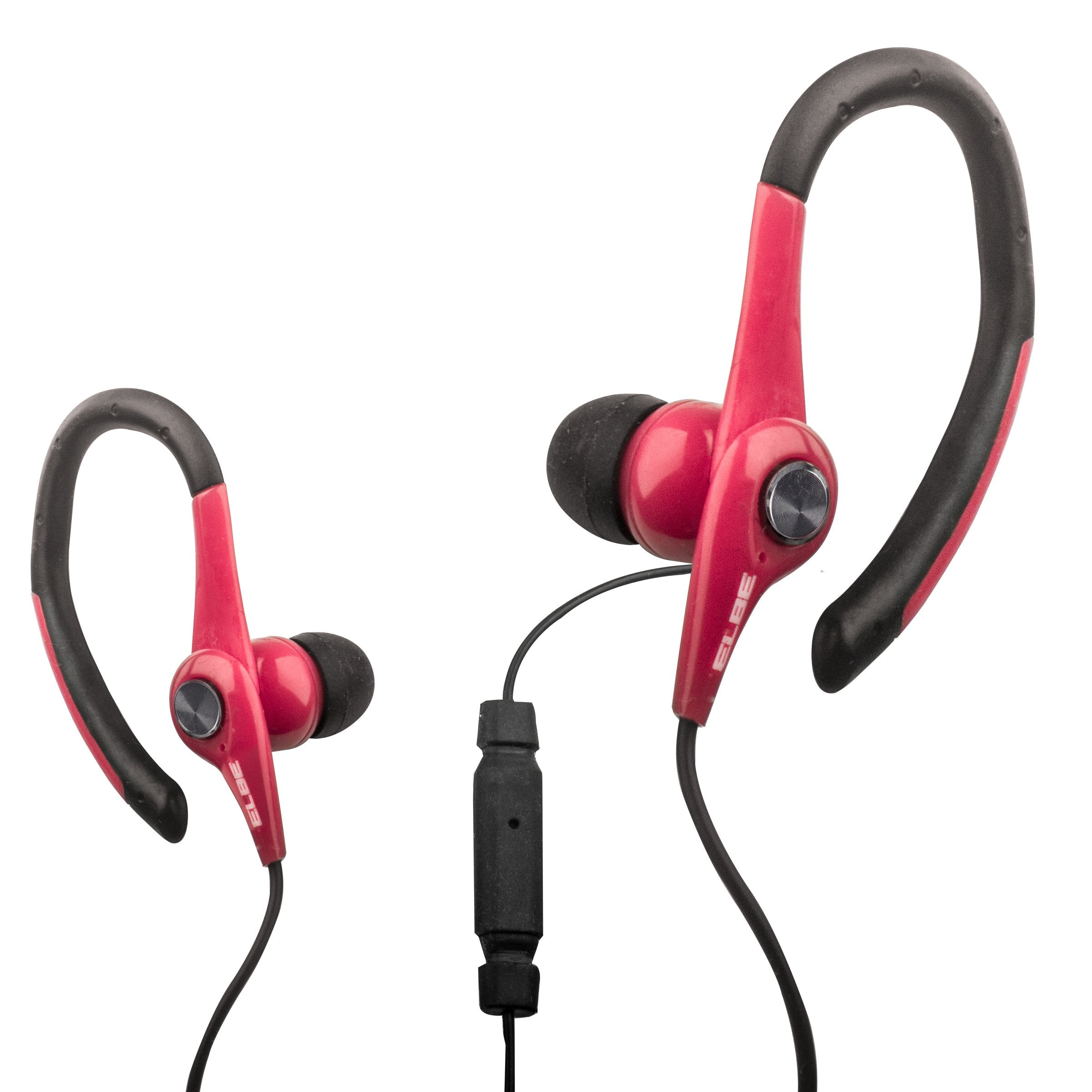 Auriculares Deportivos Elbe AU-107-MIC/ con Micrófono/ Jack 3.5/ Rojo y Negro