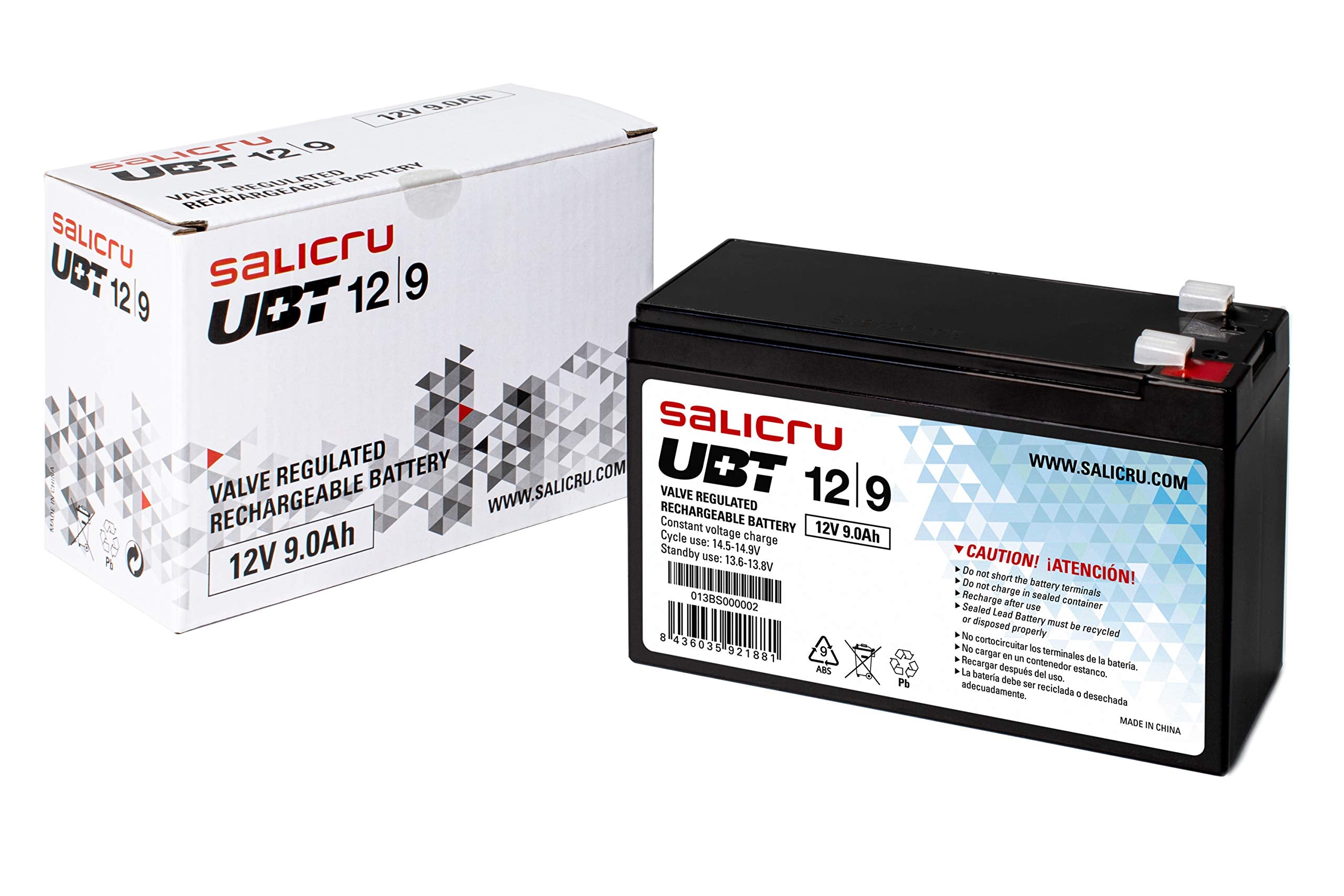 Batería Salicru UBT 12/9 compatible con SAI Salicru según especificaciones