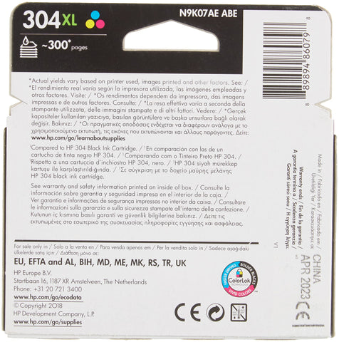 Cartucho de Tinta Original HP nº304 XL Alta Capacidad/ Tricolor