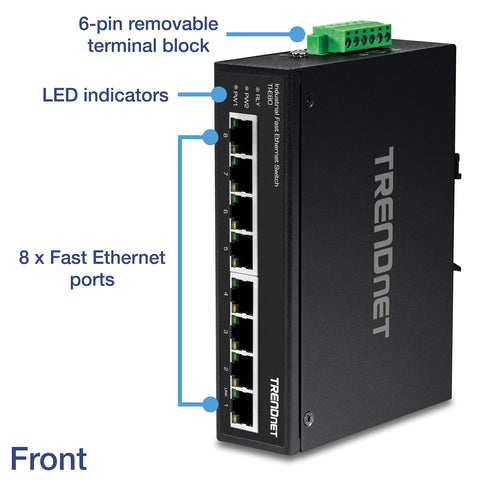 Switch TRENDnet TI-E80 8 Puertos/ RJ-45 Gigabit 10/100