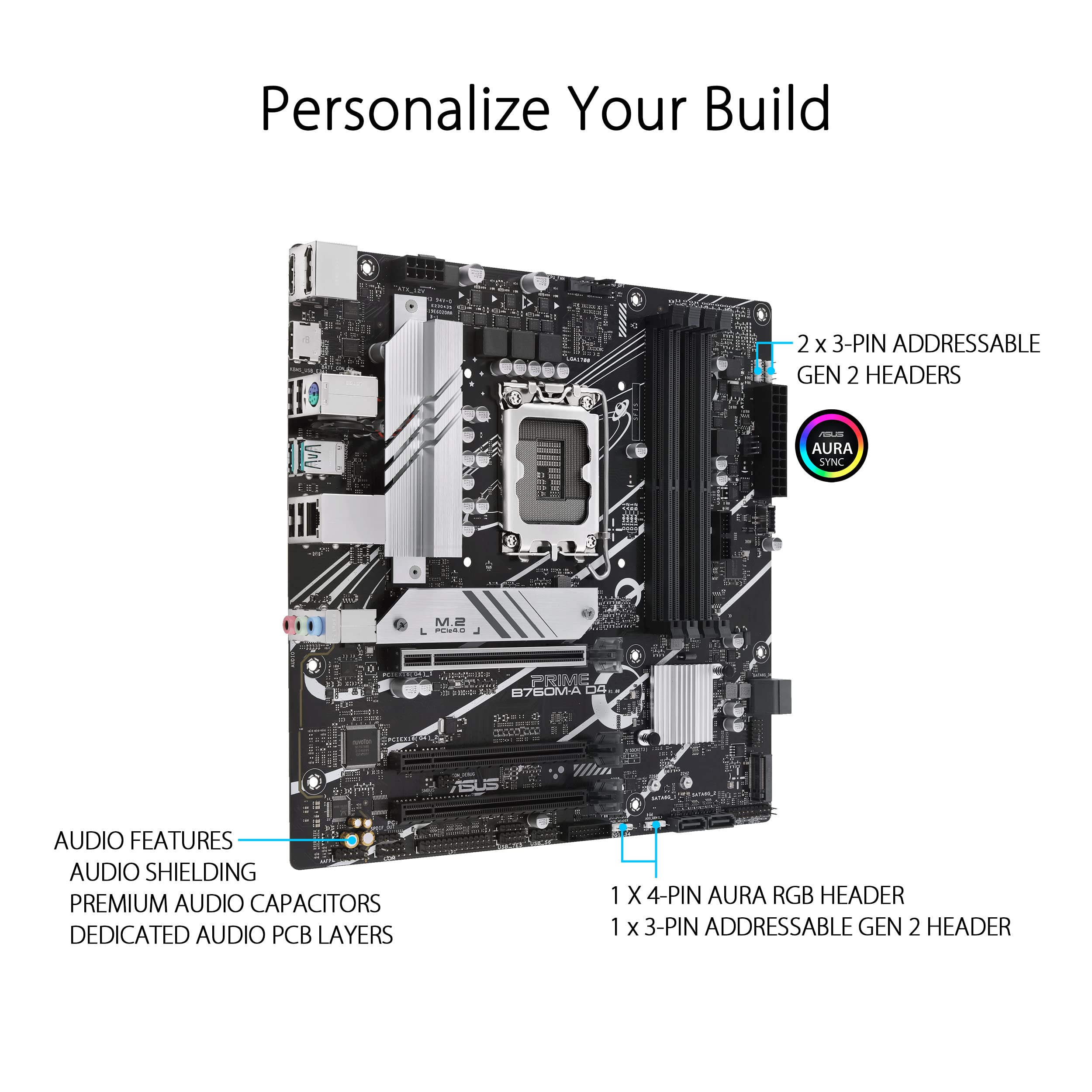 Placa Base Asus Prime B760M-A D4-CSM/ Socket 1700/ Micro ATX