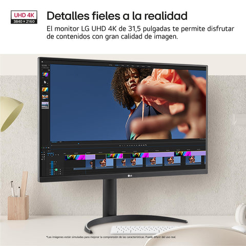 Monitor Profesional LG UltraFine 32UR550-B 31.5'/ 4K/ Multimedia/ Regulable en altura/ Negro