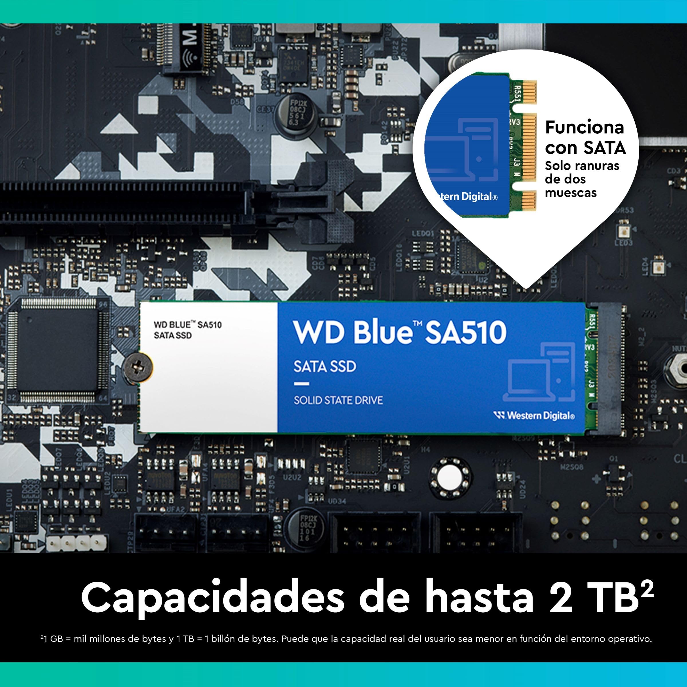 Disco SSD Western Digital WD Blue SA510 1TB/ M.2 2280