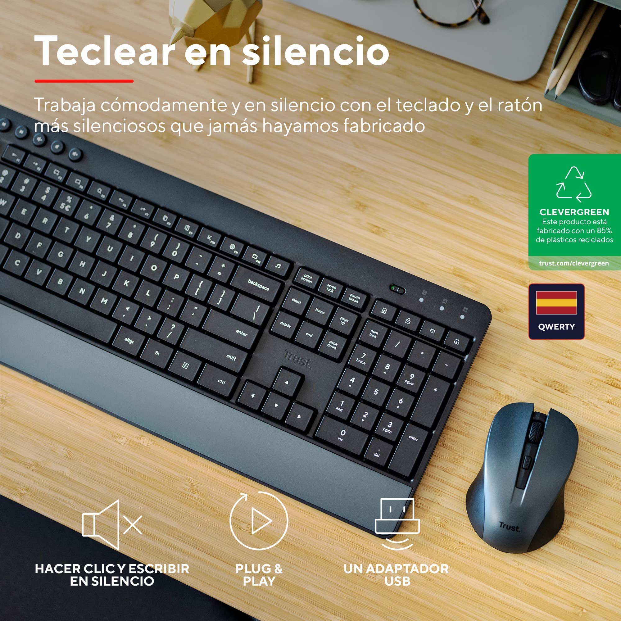 Teclado y Ratón Inalámbricos Trust Trezo