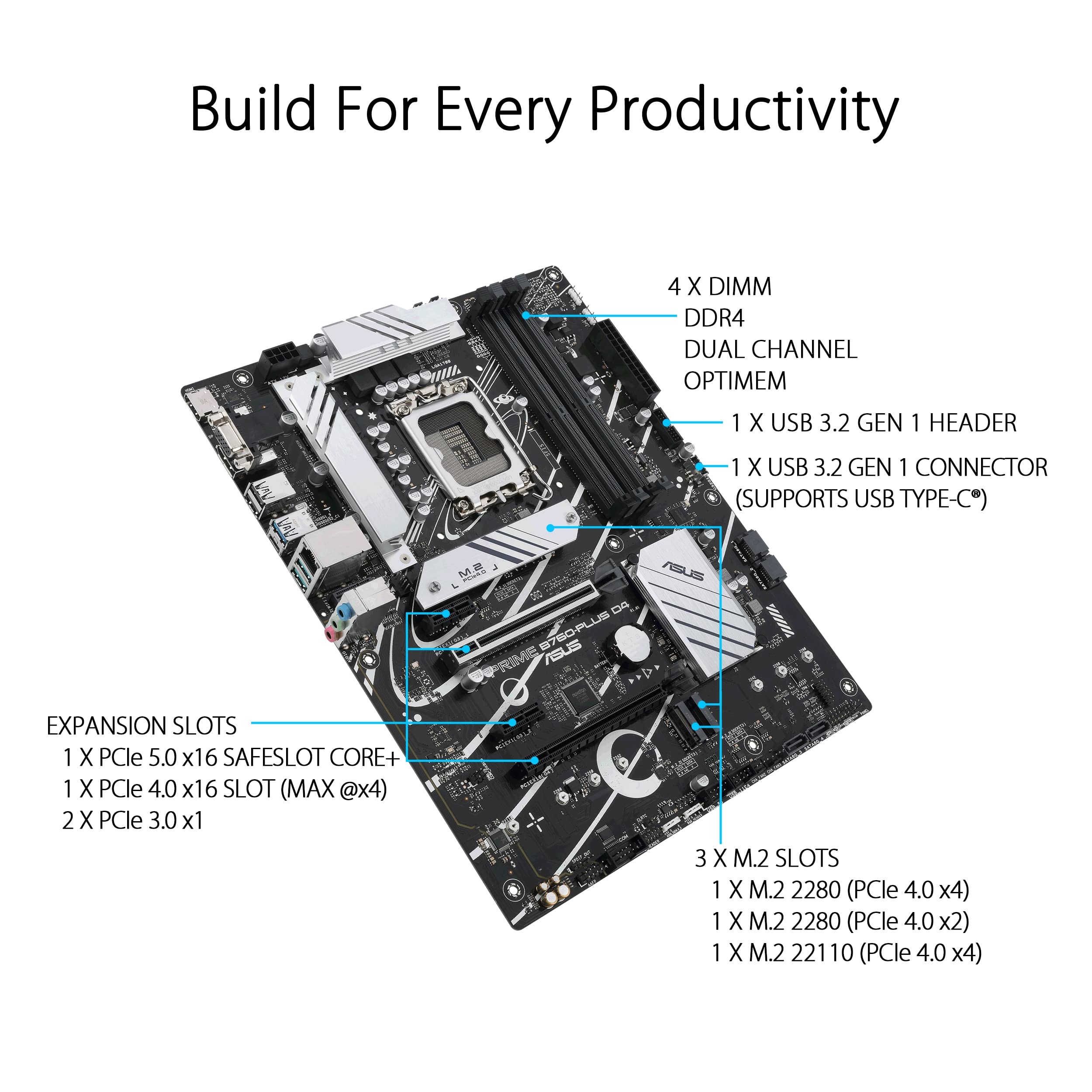 Placa Base Asus PRIME B760-PLUS D4 Socket 1700