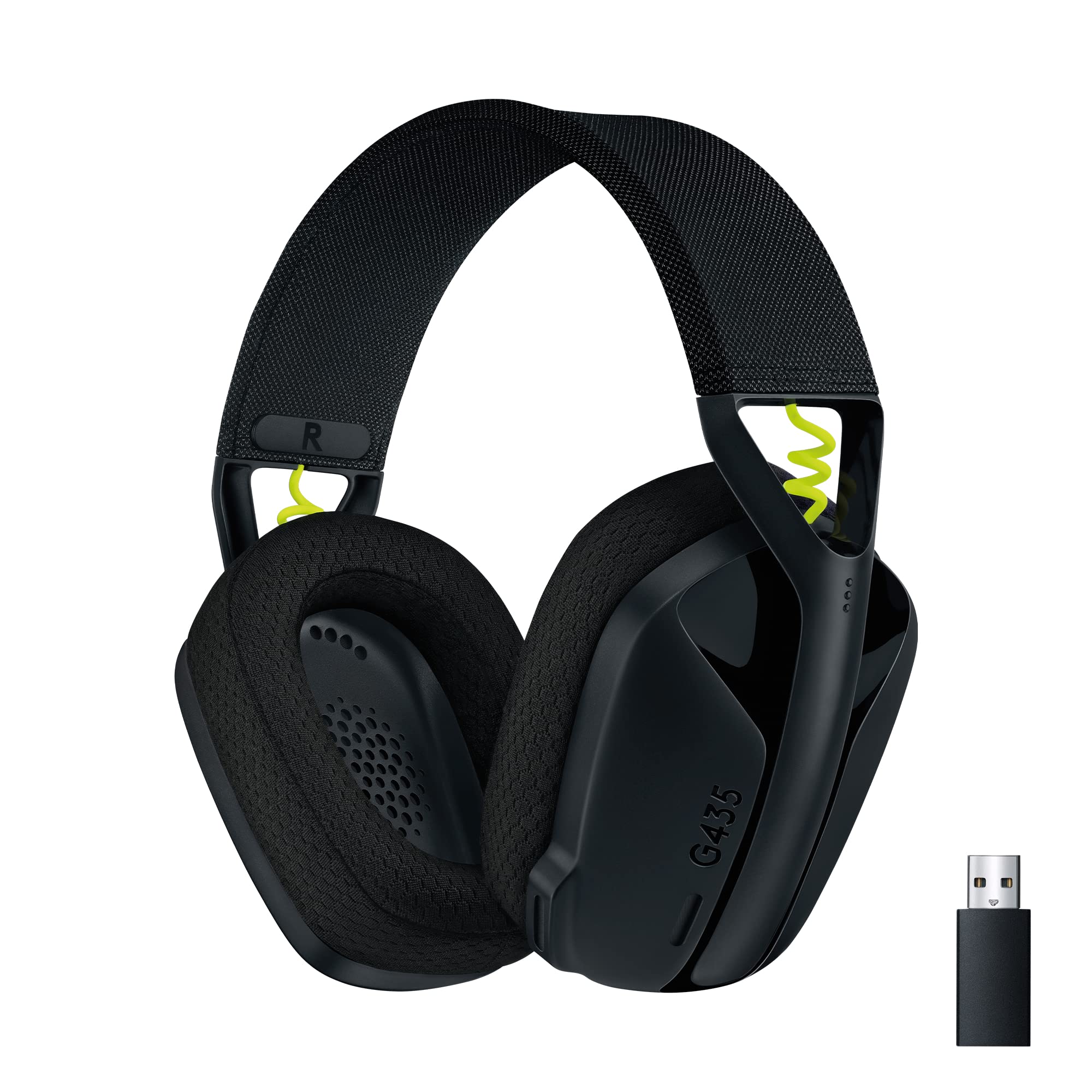 Auriculares Gaming Inalámbrico con Micrófono Logitech G435/ Bluetooth/ Negro y Amarillo Fluorescente