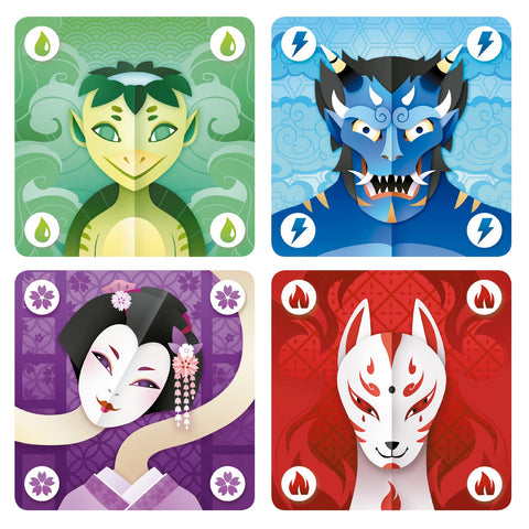 SD GAMES - Juego de Cartas Yokai - Juego Cooperativo de Ambientación Japonesa - 12x12x4cm