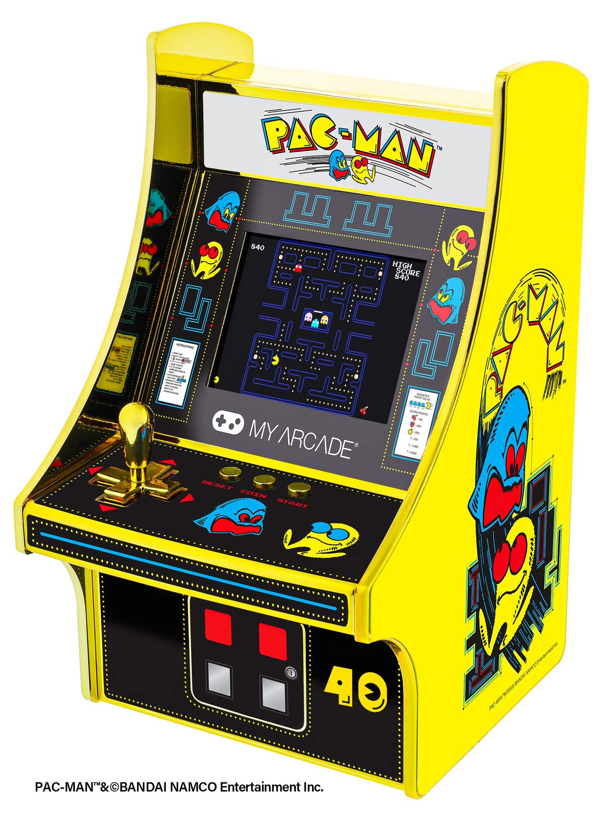 My Arcade Micro Jugador Pac-Man Edición 40 Aniversario Mini Cabina Retro