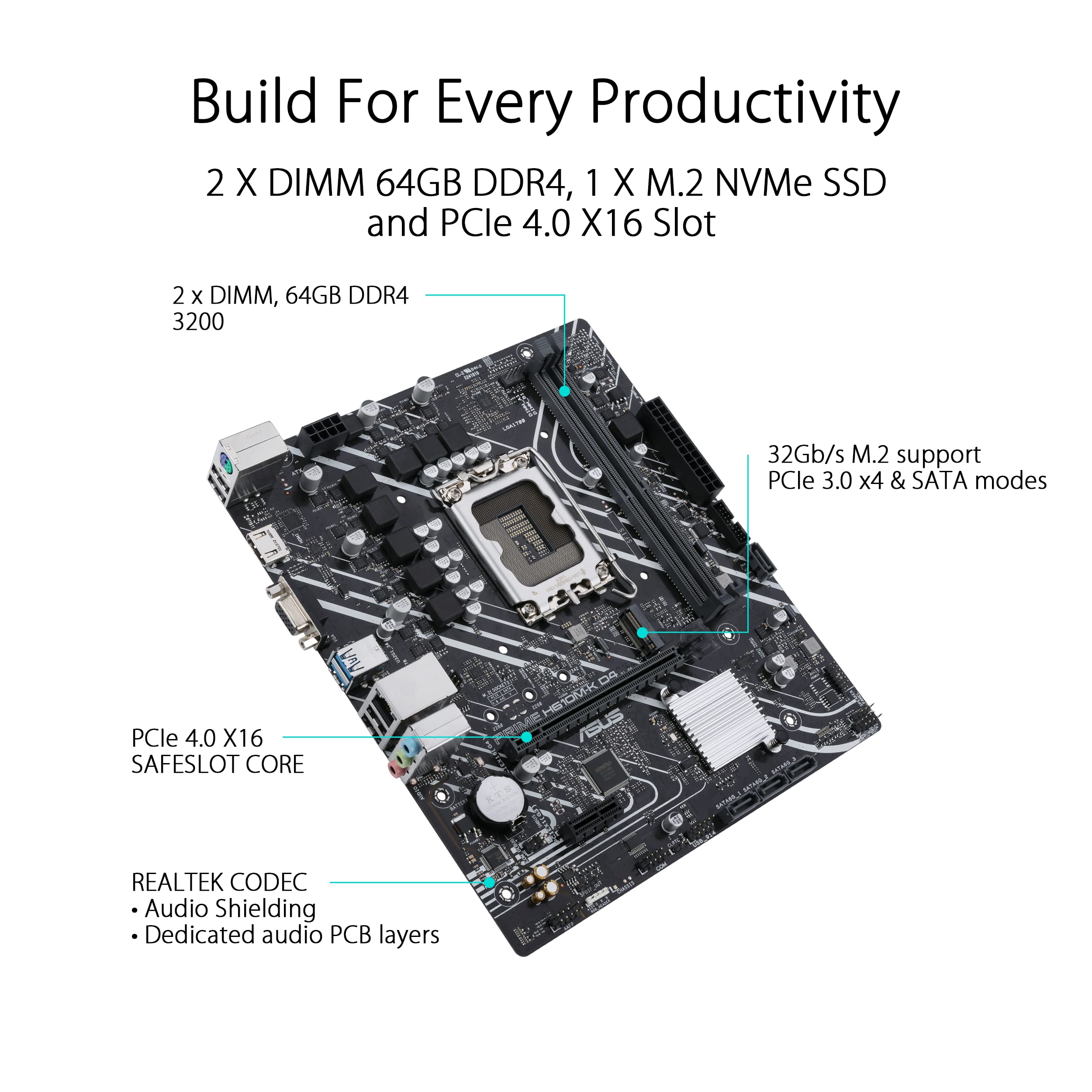 Placa Base Asus Prime H610M-K D4/ Socket 1700/ Micro ATX