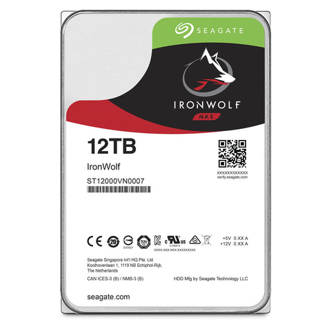 Disco Duro Seagate IronWolf NAS ST12000VN0008 12TB/ 3.5'/ SATA III/ 256MB