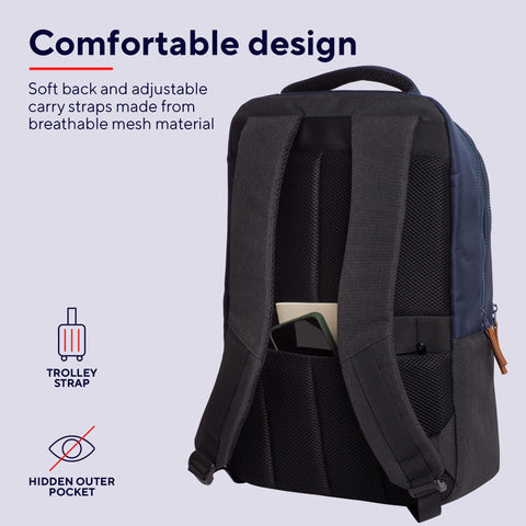 Mochila Trust Lisboa para Portátiles hasta 16'/ Azul