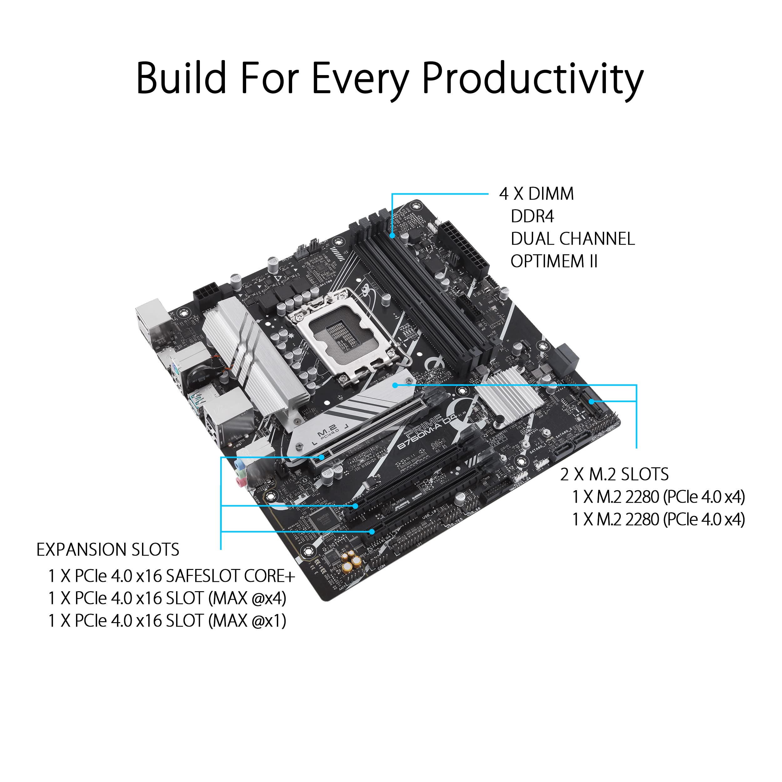 Placa Base Asus Prime B760M-A D4-CSM/ Socket 1700/ Micro ATX