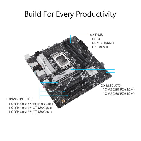 Placa Base Asus Prime B760M-A D4-CSM/ Socket 1700/ Micro ATX