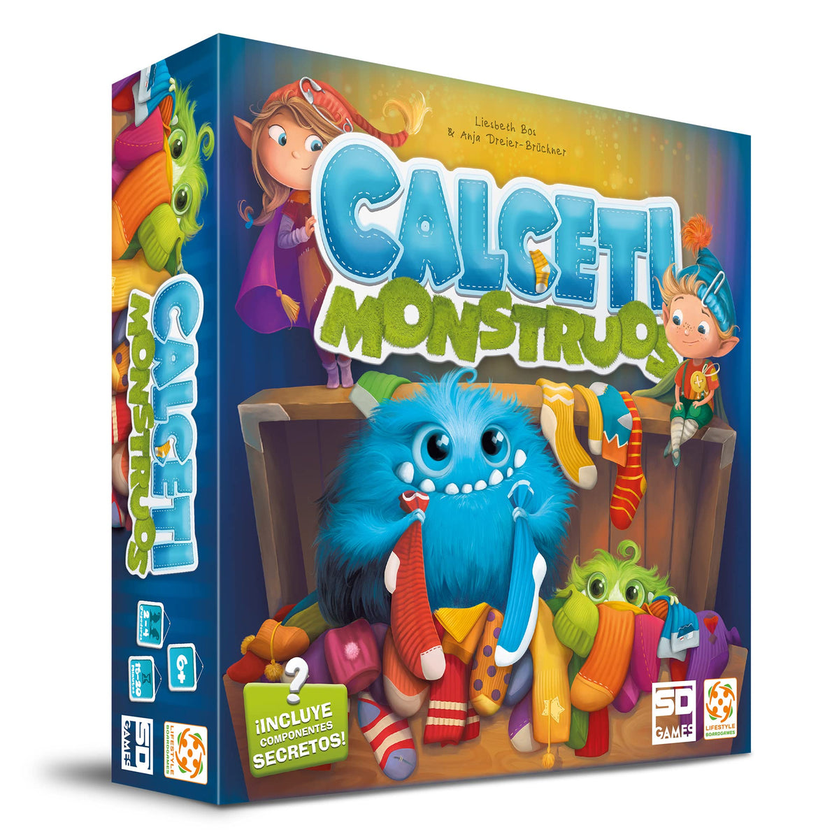 SD GAMES CALCETIMONSTRUOS - Juego de Mesa Infantil para Mayores 6 Años, Juego de Habilidad 1 a 4 Jugadores