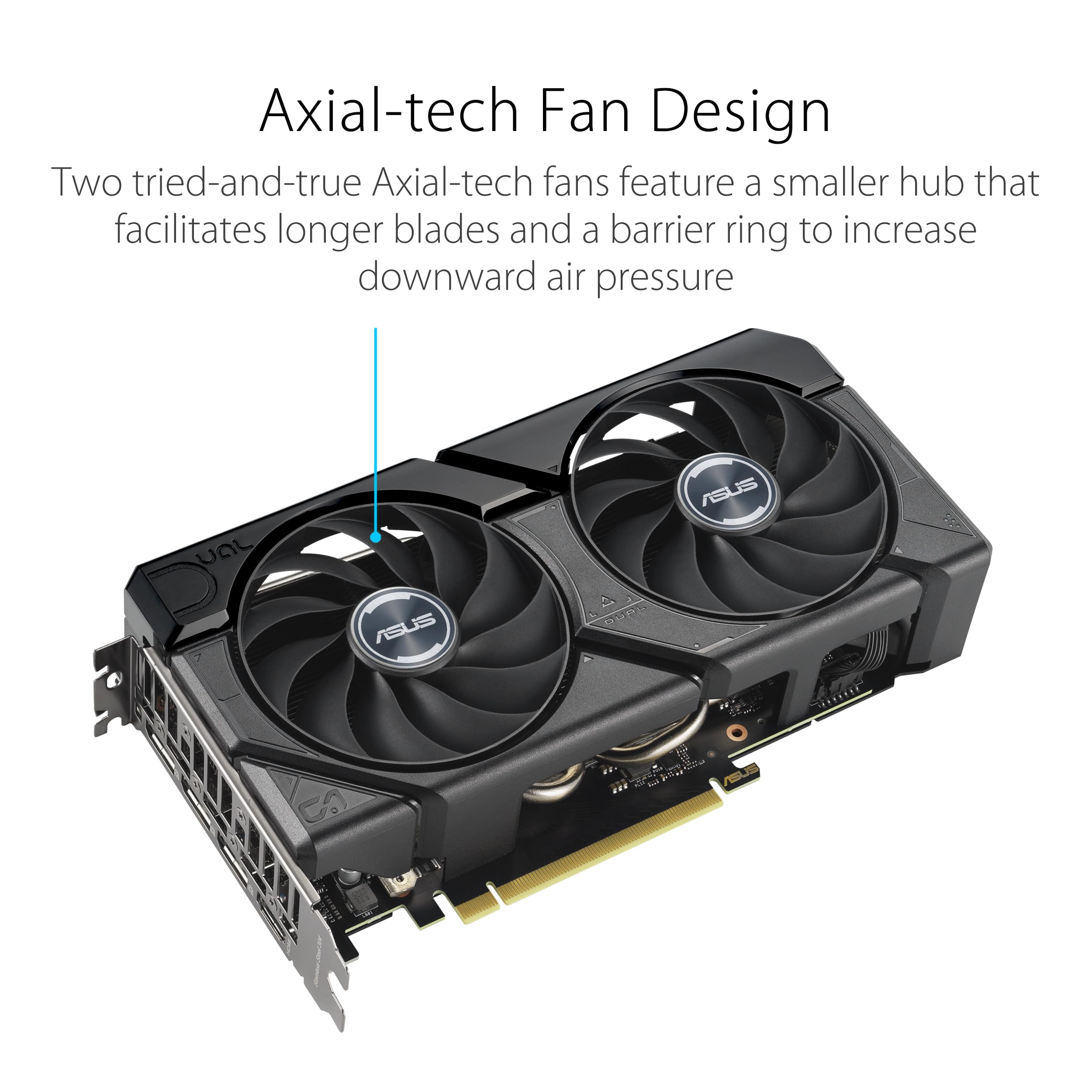 ASUS Dual GeForce RTX 4060 EVO OC Edition 8GB GDDR6 (PCIe 4.0, 8GB GDDR6, DLSS 3, HDMI 2.1a, DisplayPort 1.4a, diseño de Ventilador Axial-Tech, tecnología 0dB, Dual BIOS, tecnología Auto-Extreme)