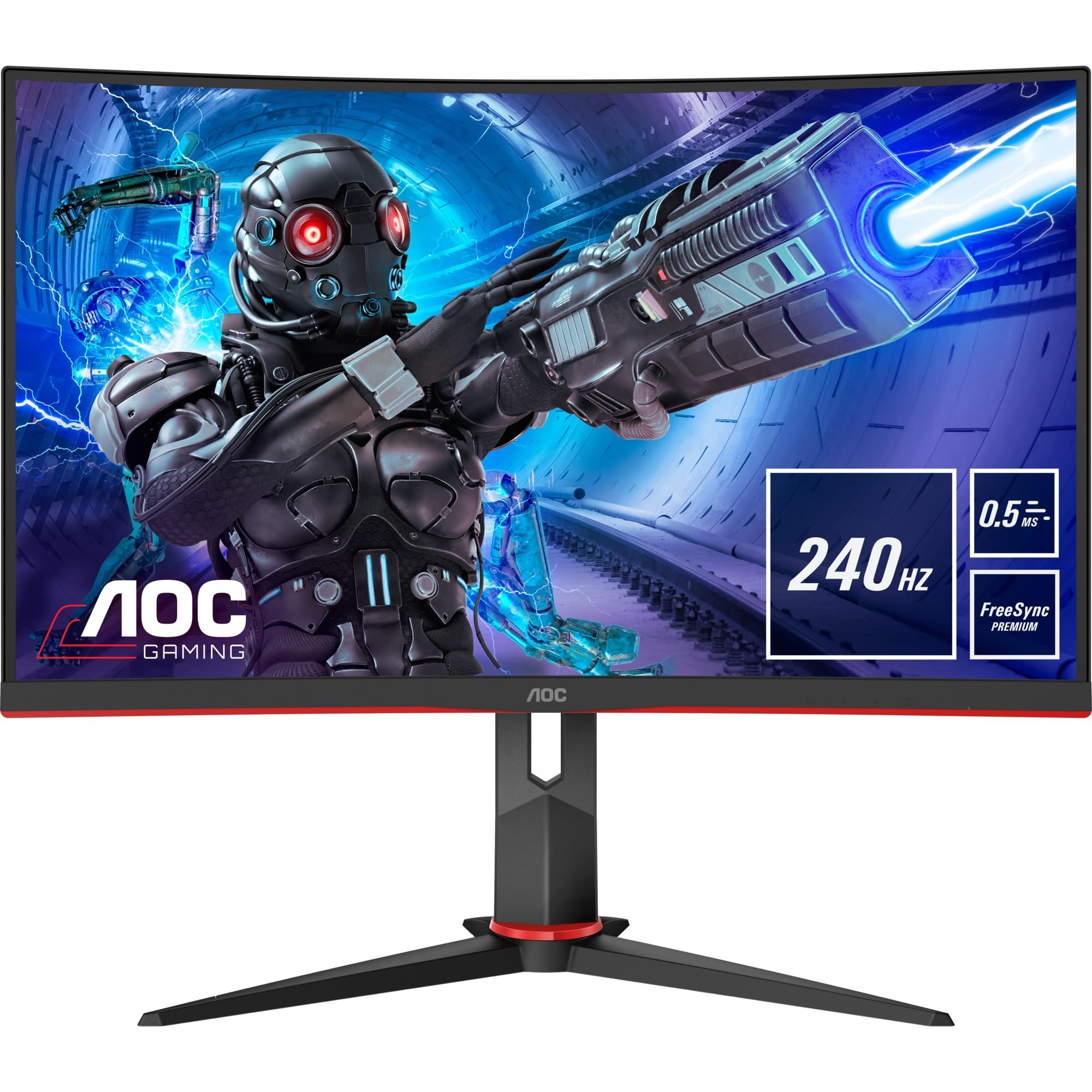 Monitor Gaming Curvo AOC C27G2ZE/BK 27'/ Full HD/ 1ms/ 240Hz/ VA/ Negro y Rojo