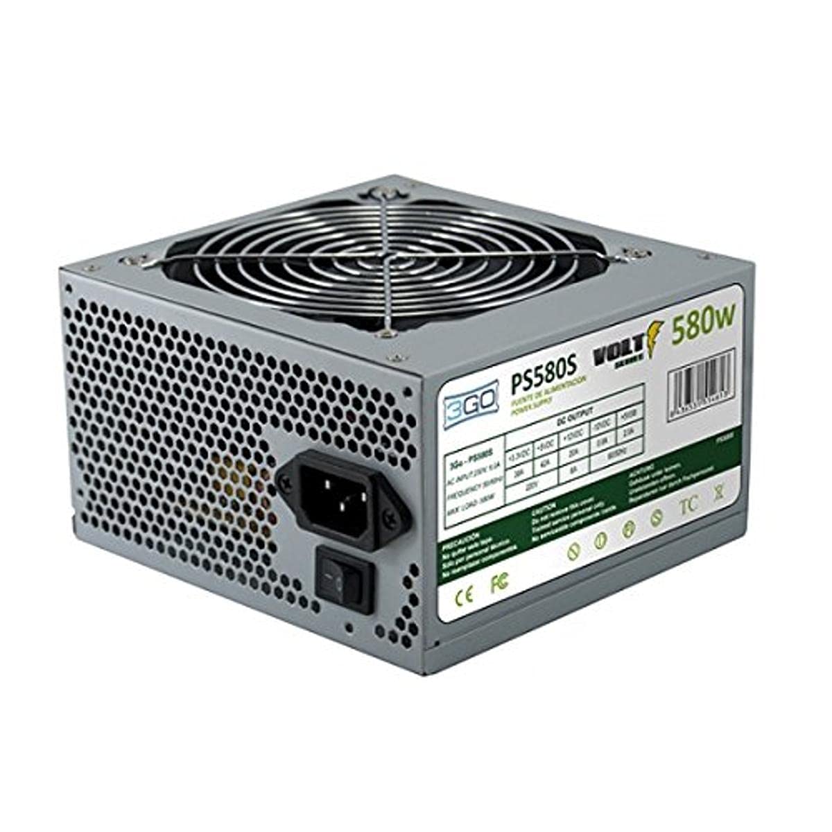 Fuente de Alimentación 3GO PS580S/ 580W/ Ventilador 12cm