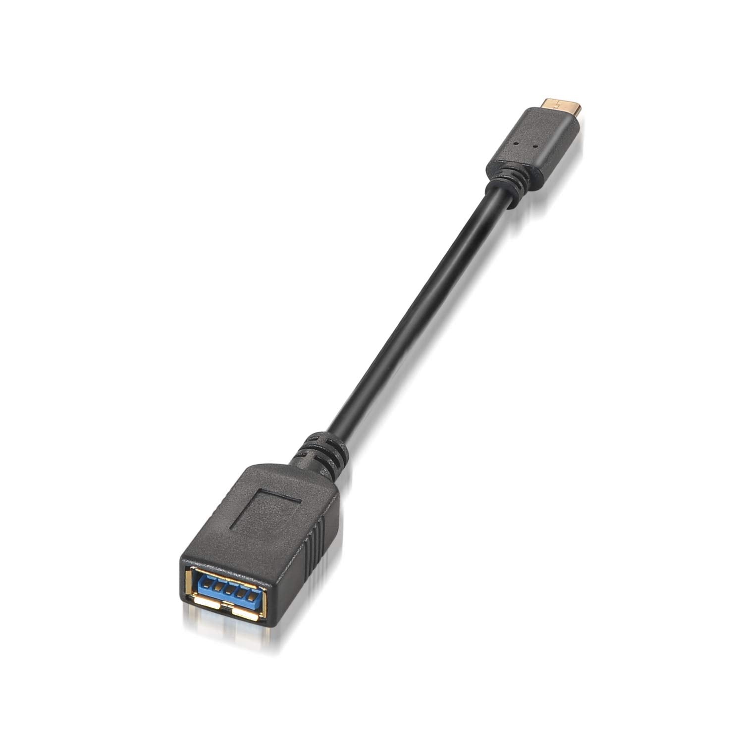 Cable USB 3.1 Tipo-C Aisens A107-0062/ USB Tipo-C Macho - USB Hembra/ Hasta 27W/ 625Mbps/ 15cm/ Negro