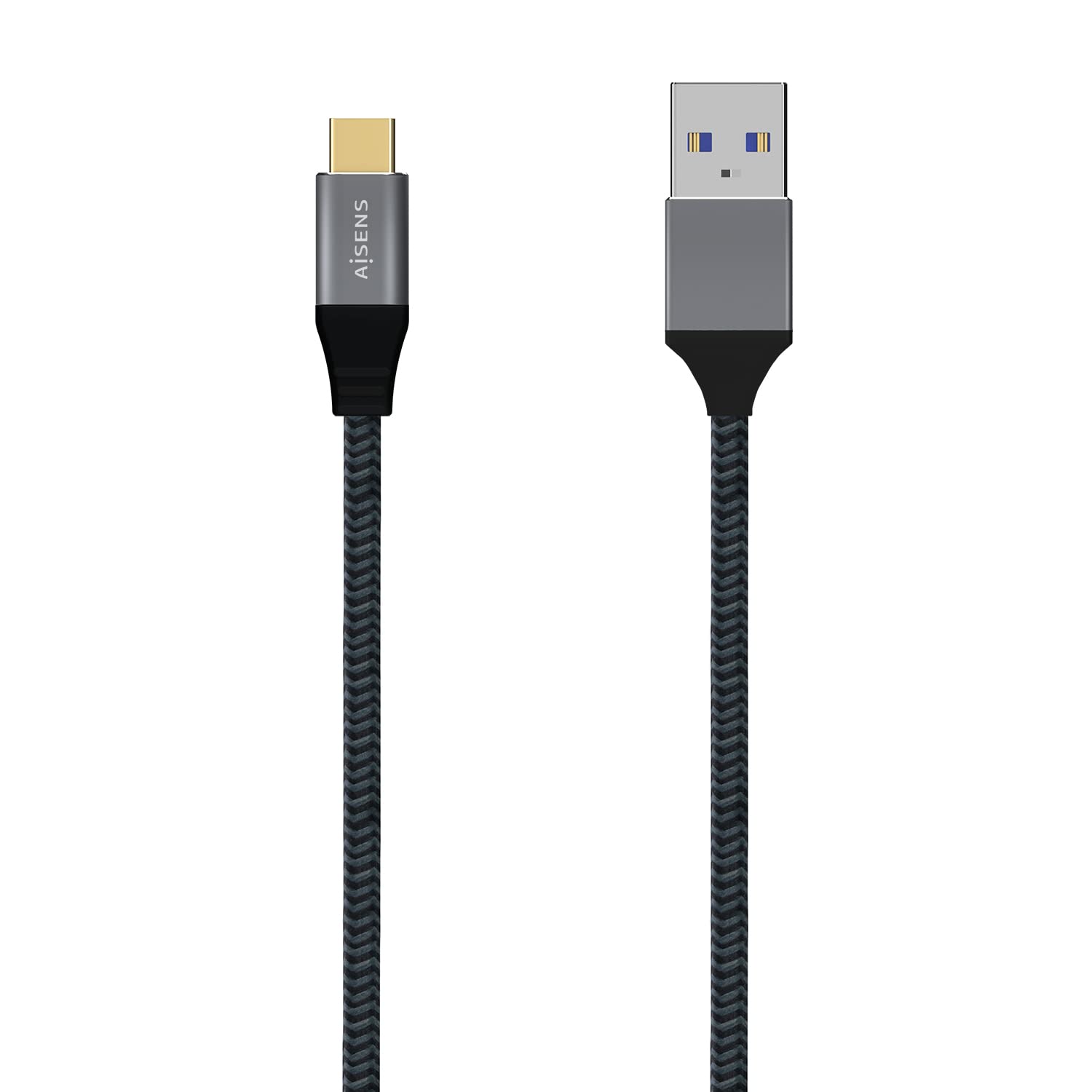 Cable USB 3.1 Tipo-C Aisens A107-0632/ USB Tipo-C Macho - USB Macho/ Hasta 27W/ 1250Mbps/ 1.5m/ Gris