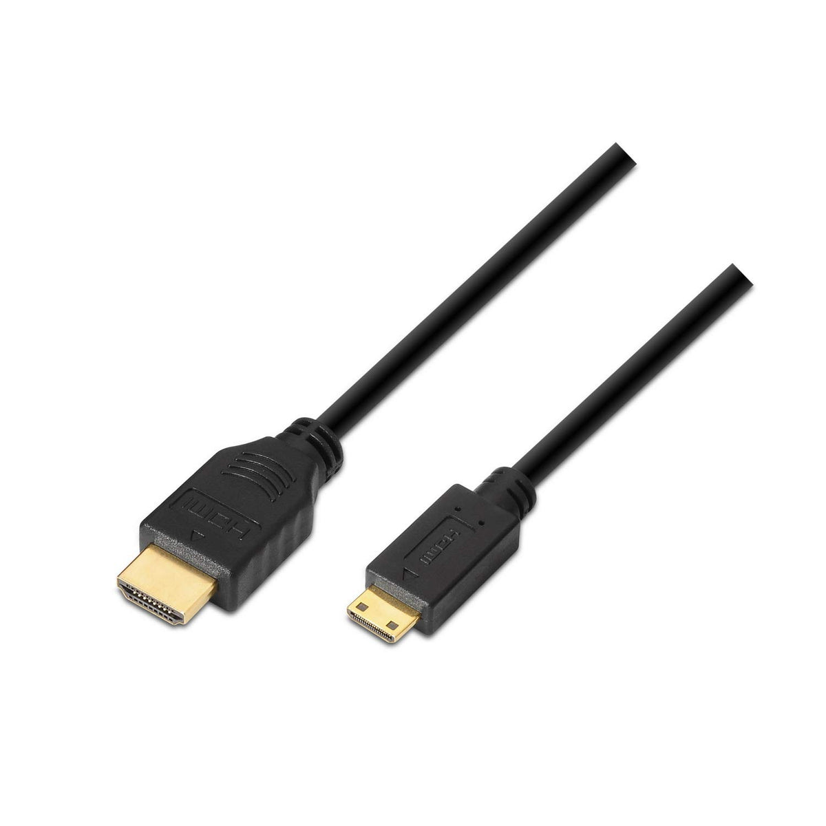 Cable HDMI Aisens A119-0114/ HDMI Macho - Mini HDMI Macho/ Hasta 10W/ 720Mbps/ 1.8m/ Negro