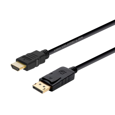 Cable Conversor Aisens A125-0364/ DisplayPort Macho - HDMI Macho/ Hasta 5W/ 2300Mbps/ 2m/ Negro