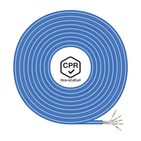 Bobina de Cable RJ45 SFTP AWG23 LSZH CPR Dca Aisens A146-0665 Cat.7/ 305m/ Azul