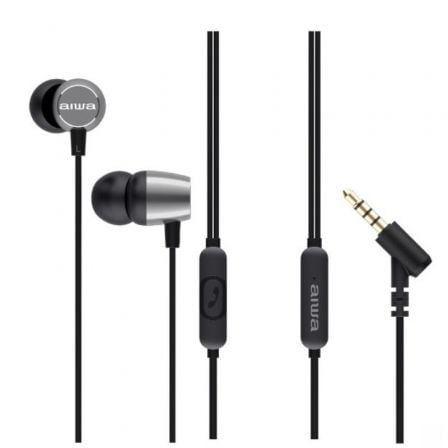 Auriculares Intrauditivos Aiwa ESTM-30SL/ con Micrófono/ Jack 3.5/ Plata