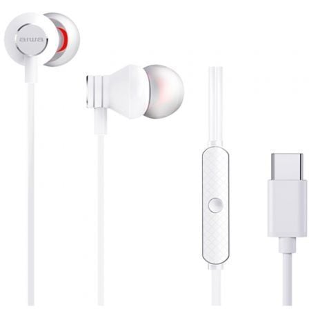 Auriculares Intrauditivos Aiwa ESTM-50USB-C/WT/ con Micrófono/ USB Tipo-C/ Blanco