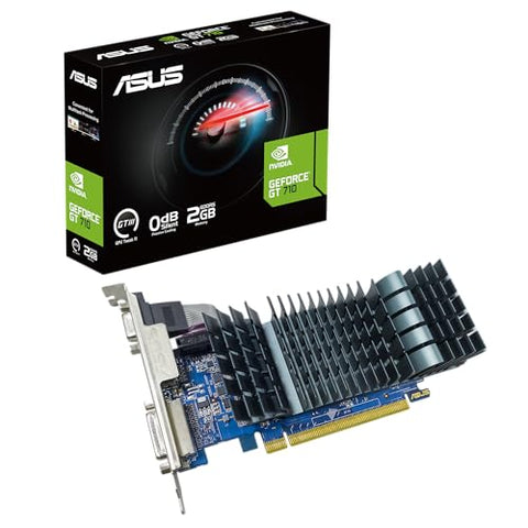 Tarjeta Gráfica Asus GeForce GT 710 SL EVO BRK/ 2GB GDDR5/ Compatible con Perfil Bajo