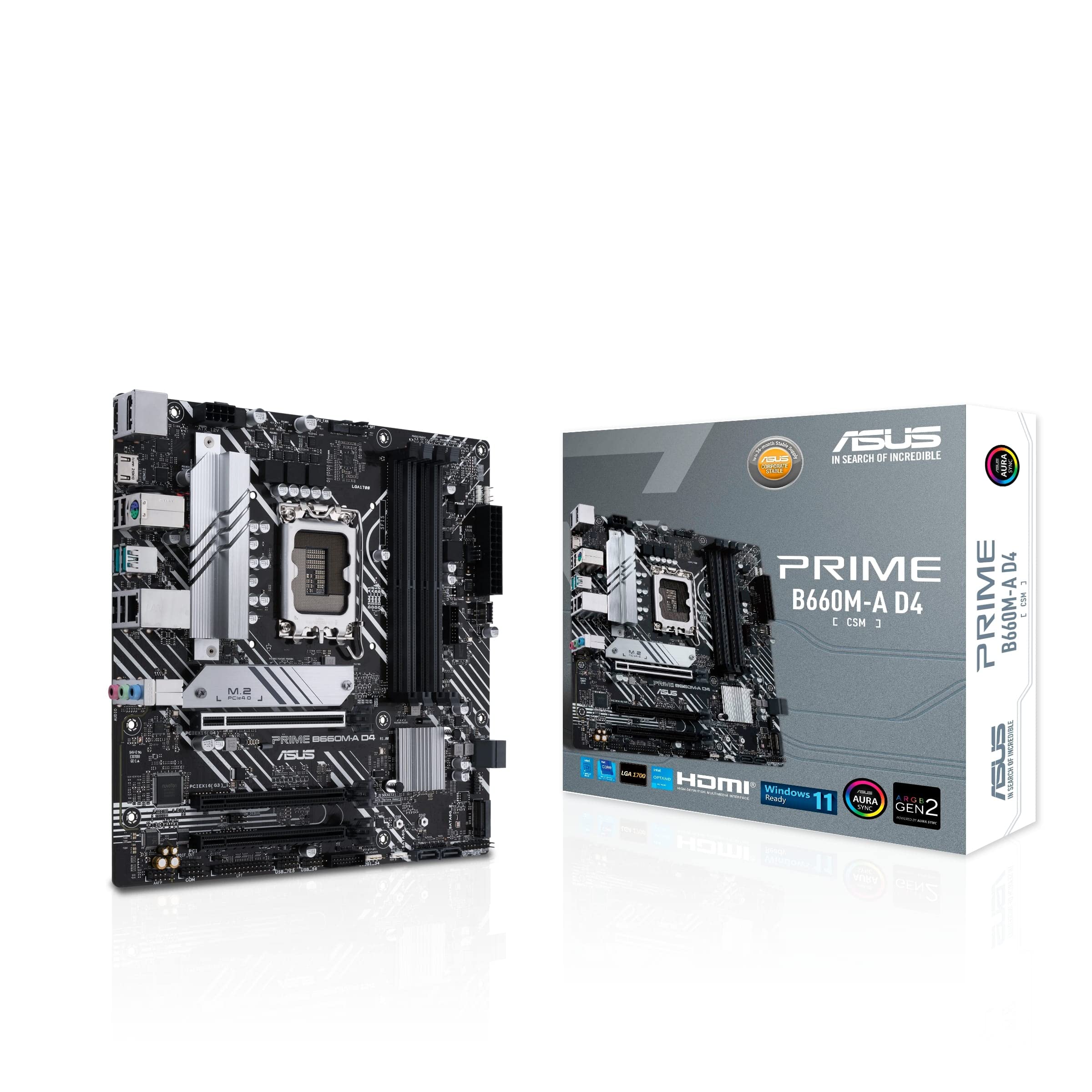 Placa Base Asus Prime B660M-A D4-CSM/ Socket 1700/ Micro ATX