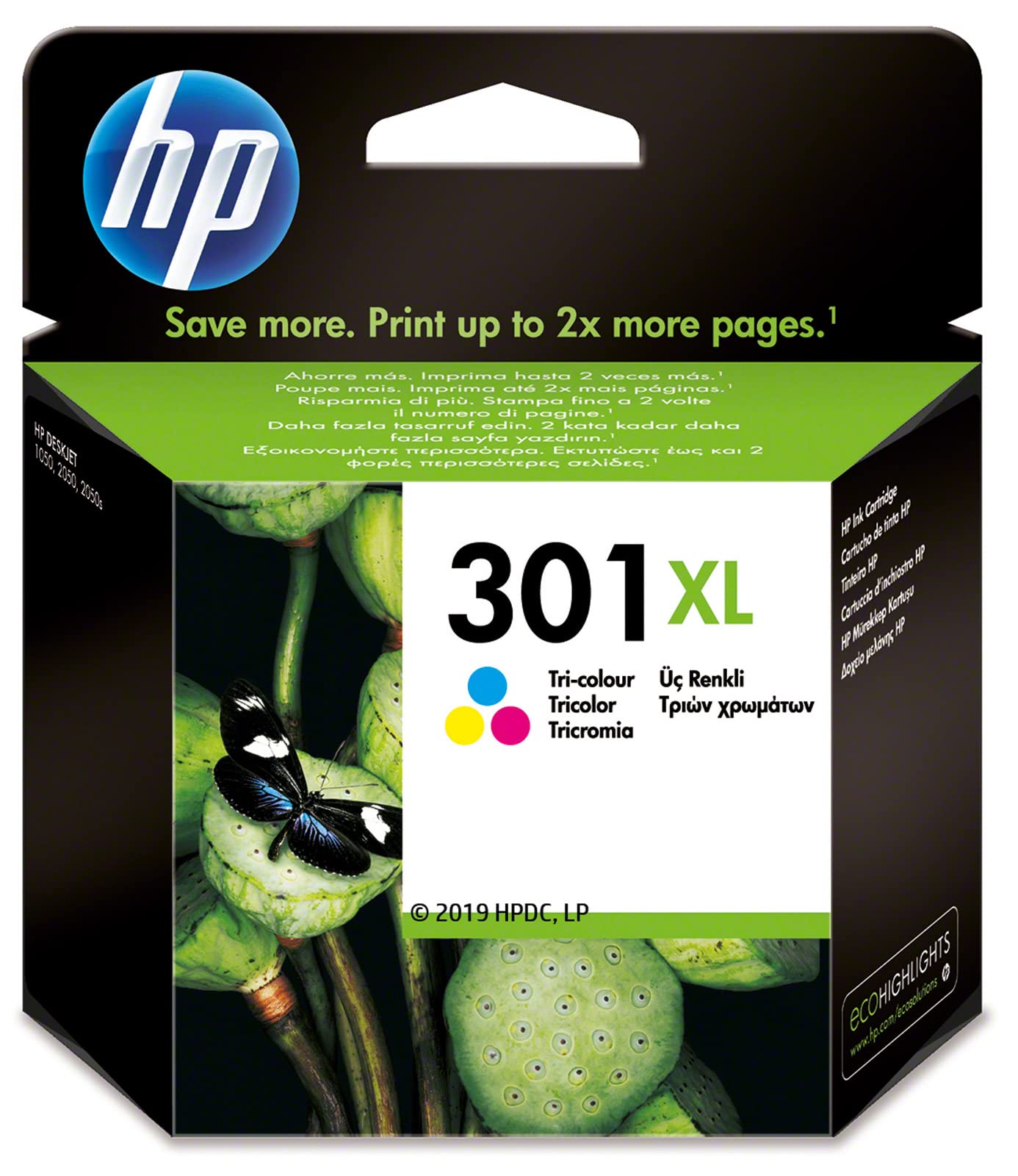 Cartucho de Tinta Original HP nº301 XL Alta Capacidad/ Tricolor