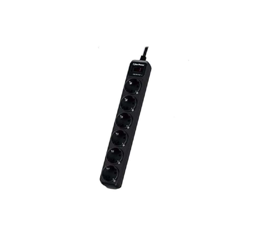 Regleta con interruptor Cyberpower B0620SC0-DE/ 6 Tomas de corriente/ Cable 1.8m/ Negra