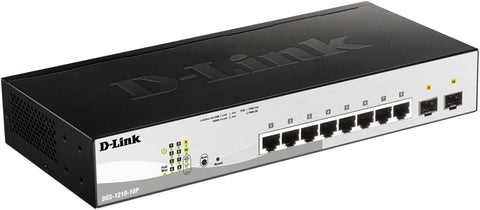 Switch D-Link DGS-1210-10P 10 Puertos/ RJ-45 Gigabit 10/100/1000 PoE/ SFP