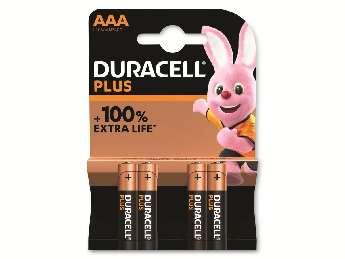 Pack de 4 Pilas AAA Duracell Plus MN2400/ 1.5V/ Alcalinas