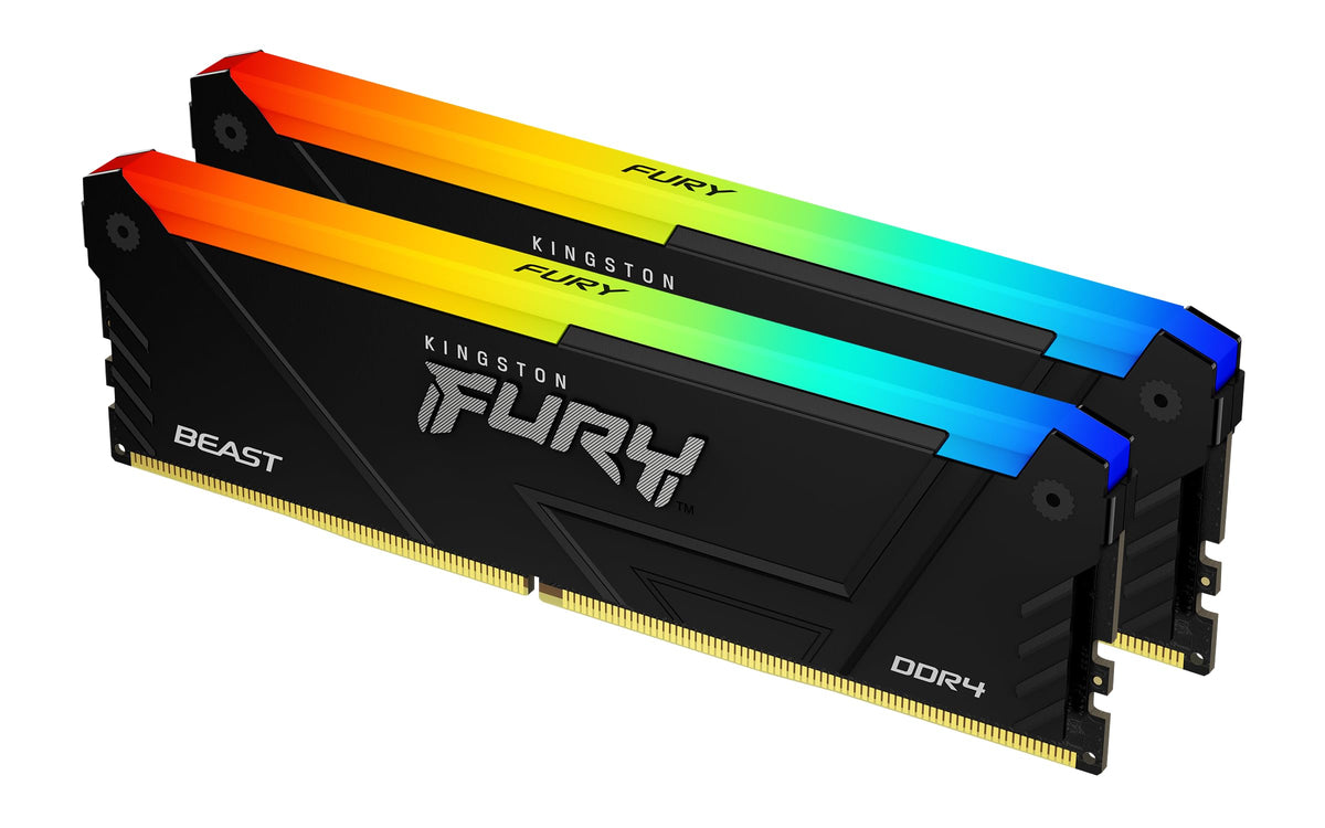 Memoria RAM Kingston FURY Beast RGB 2 x 16GB/ DDR4/ 3200MHz/ 1.35V/ CL16/ DIMM