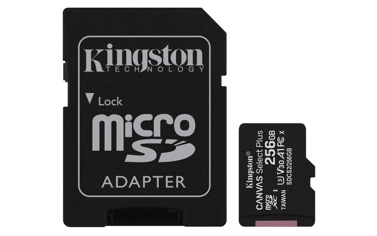 Tarjeta de Memoria Kingston CANVAS Select Plus 256GB microSD XC con Adaptador/ Clase 10/ 100MBs