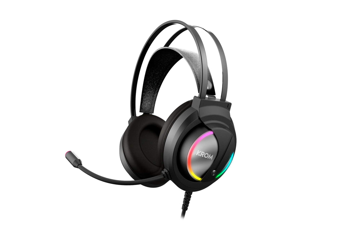 Auriculares Gaming con Micrófono Krom Kappa/ Jack 3.5/ USB 2.0/ Negros