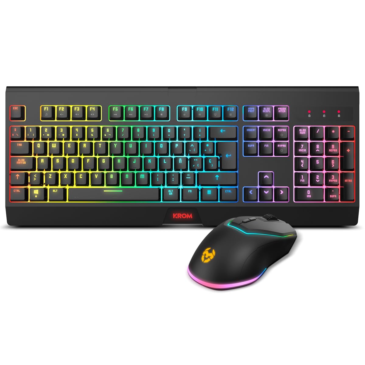 Pack Gaming Krom Kabala/ Teclado + Ratón Inalámbricos