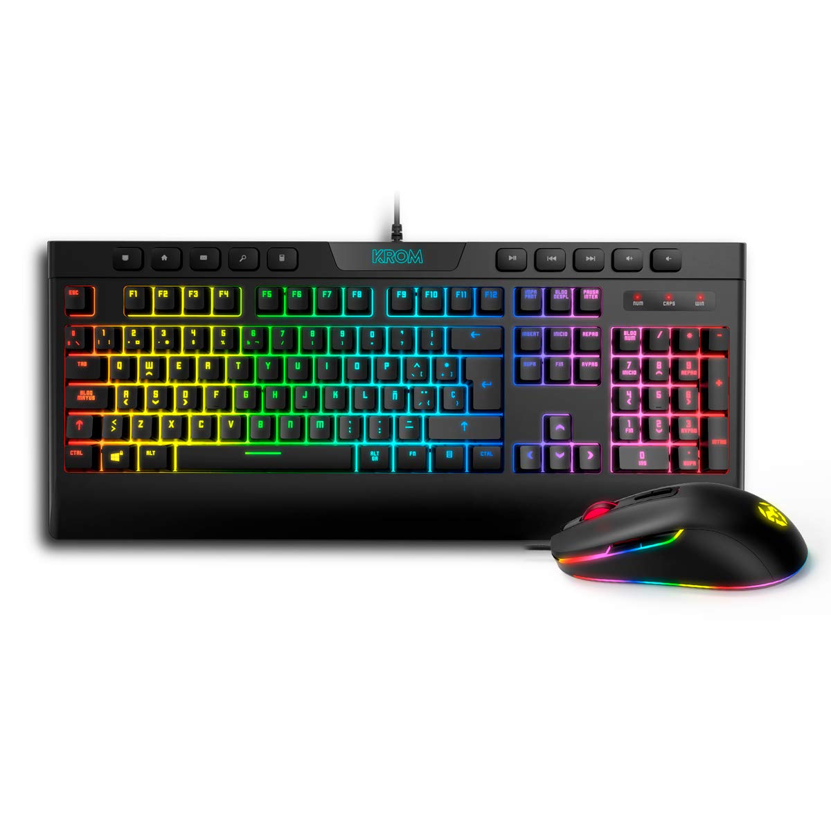 Pack Gaming Krom Kalyos/ Teclado RGB + Ratón Óptico